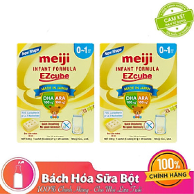 Combo hộp Sữa Bột Meiji 0-1 Ezcube Infant Formula Dạng Thanh (540g)