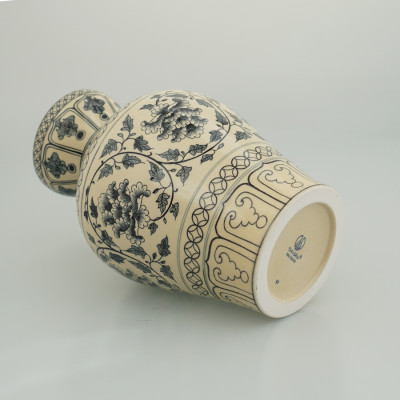 Bình hoa thiên phúc gốm Chu Đậu (S5) - Kích thước F16 x H28 (cm)