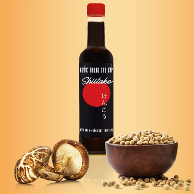 Đặc Sản Phan Thiết - Combo 3 Nước Tương Shiitake và 3 Nước Mắm Shiitake Chai Nhựa Cao Cấp 525Ml Từ Nấm Ngọt Shiitake Và Đậu Nành Nhật Bản