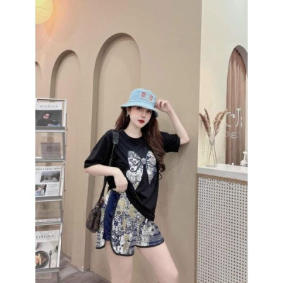 Sét bộ đồ đùi sort nữ in họa tiết nơ siêu xinh