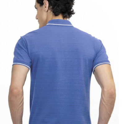 Áo thun Polo melange dệt viền có túi xanh coban NATMMTMCSR210115N