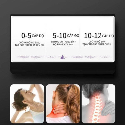 Máy Massage Đốt Sống Cổ Vai Gáy Trị Liệu Cải Tiến Với 6 Đầu Massage, 12 Mức Điều Chỉnh, Đa Chức Năng Xung Điện, Chườm Nóng - Tặng Kèm Miếng Đệm Điện Cực và Gel Massage   