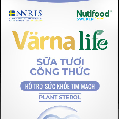 Thùng Thực phẩm bổ sung Värna Life sữa tươi công thức (Tím) (12 hộp x 200ml)