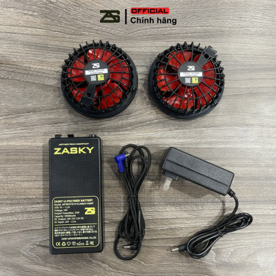 [BÁN CHẠY] Bộ Áo Điều Hoà ZASKY Nhật Bản Pin Dung Lượng 40.000mah Cao Cấp Chạy 18-20 Tiếng, Tặng Đá Khô Làm Mát, Bảo Hành 12 Tháng Lỗi 1 Đổi 1