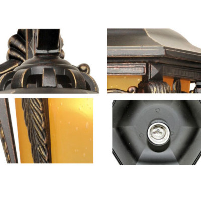 Đèn tường LIOME đồng kính cổ điển trang trí cột cổng, hành lang, ban công sang trọng - kèm bóng LED (821).