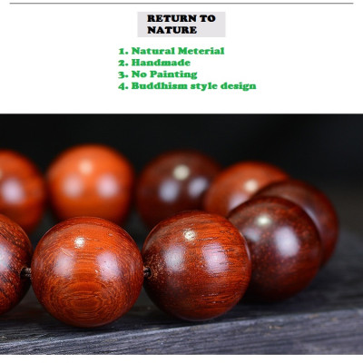 Combo Vòng đeo tay phong Thủy Gỗ Đàn Hương Đỏ Tự Nhiên Brasil, Kèm hộp đựng lót lụa vàng