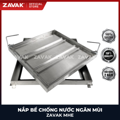 Nắp bể ngầm chống nước ngăn mùi inox ZAVAK MHE*-45 / KT 45x45cm, lát gạch 3cm, tải 600kg