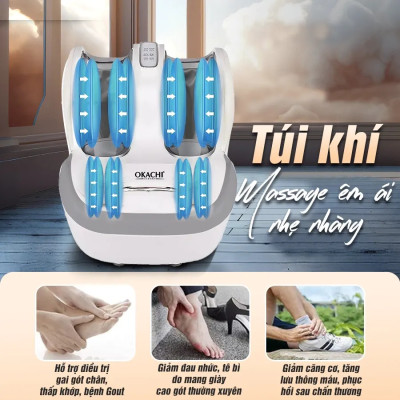 Máy Massage Chân Và Bắp Chân OKACHI JP-986 Với Con Lăn Massage 4D Plus, Nhiệt Hồng Ngoại