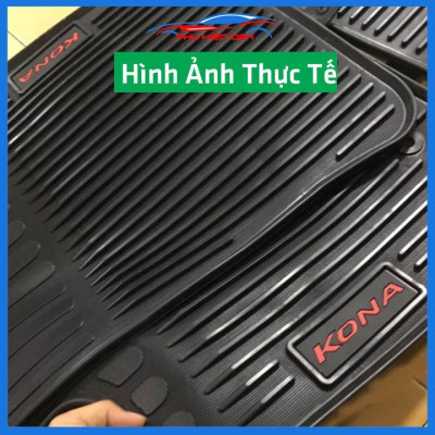 Lót sàn ô tô cao su Kona 2018-2019-2020-2021-2022 không mùi chống trơn trượt