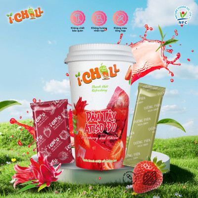 [COMBO 6 LY] iChill Dâu Tây Atiso Đỏ Nước Thanh Nhiệt Sấy Thăng Hoa Từ Trái Cây Tự Nhiên