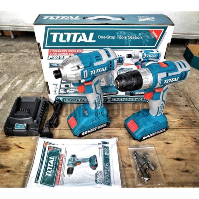 BỘ COMBO MÁY SIẾT VÍT VÀ MÁY KHOAN DÙNG PIN 20V (2PIN 2AH, 1 SẠC) TOTAL TCKLI2006 - HÀNG CHÍNH HÃNG