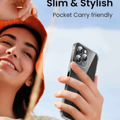 Ốp lưng cường lực camera trong suốt cho iPhone 13 Pro Max (6.7 inch) hiệu Likgus Lens Protection Case độ trong tuyệt đối, chống trầy xước, siêu mỏng 1.5mm - hàng nhập khẩu