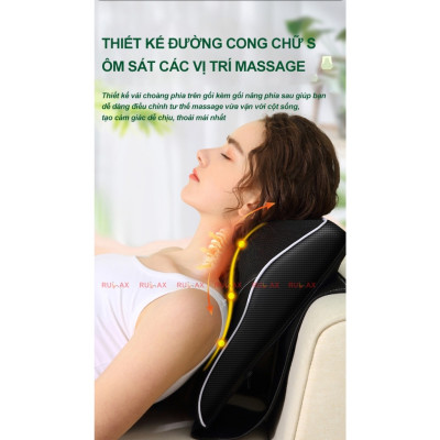 ￼Gối Massage Cổ Vai Gáy, lưng Hồng Ngoại 20 Bi Cao Cấp -Chính Hãng