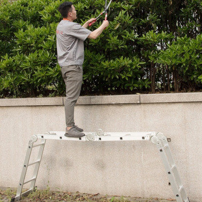 Thang nhôm gấp đoạn DIY TLG-3D chiều cao sử dụng tối đa chữ A 1.8m chữ I 3.6m - Tiêu chuẩn chất lượng an toàn Châu Âu