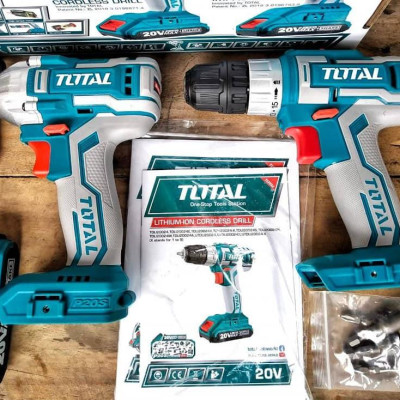 BỘ COMBO MÁY SIẾT VÍT VÀ MÁY KHOAN DÙNG PIN 20V (2PIN 2AH, 1 SẠC) TOTAL TCKLI2006 - HÀNG CHÍNH HÃNG