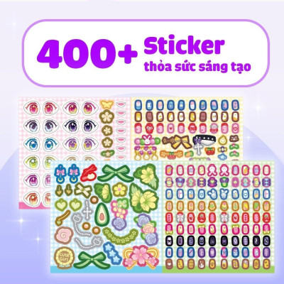 Sách - Tiệm Làm Nail - Công Chúa Kẹo Ngọt - 400+ Stickers Dễ Thương -  Bóc Dán Sticker Cho Bé Gái - Megabook