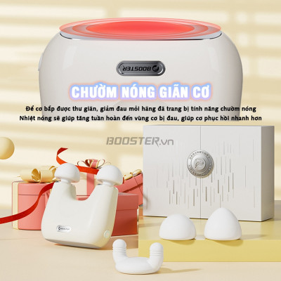 Máy massage cầm tay 2 đầu Booster mini KK, lực đấm mạnh, thiết kế nhỏ gọn sang trọng 3 tốc độ, 3 bộ đầu massage thư giãn