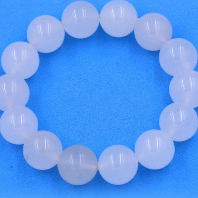 Chuỗi đeo tay đá thạch anh trắng 14 ly - Vòng chuỗi đeo tay đá phong thủy