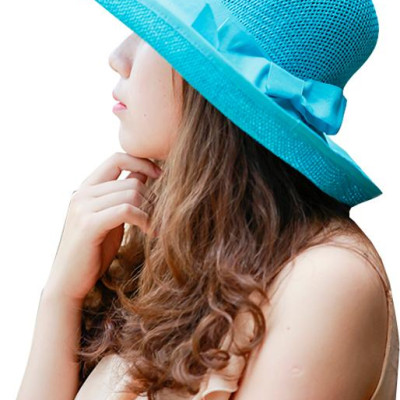 Nón giấy rộng vành Zigzag HAT00301 xanh dương