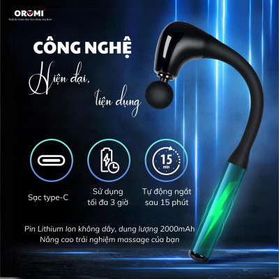 Máy Massage Cầm Tay Cao Cấp OROMI ORM-099 - Dụng Cụ Mát-Xa Thiết Kế Cong, Mát Xa Chuyên Nghiệp