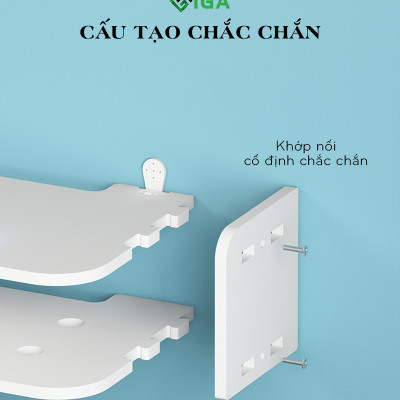 Kệ Wifi Treo Tường 2 Tầng Không Cần Khoan Để Đầu Thu Kỹ Thuật Số, Remote, Điện Thoại - IG407