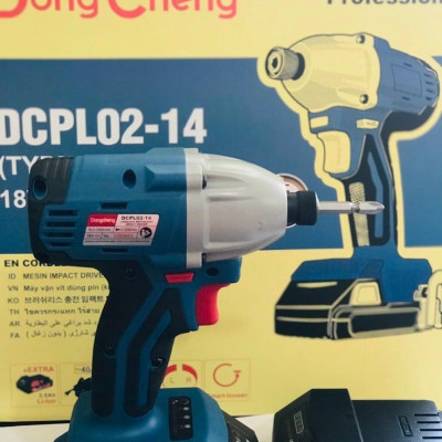 MÁY VẶN VÍT (ĐỘNG CƠ KHÔNG CHỔI THAN) DÙNG PIN 18V DONGCHENG DCPL02-14A (GỒM 2 PIN 18V/2AH) - HÀNG CHÍNH HÃNG