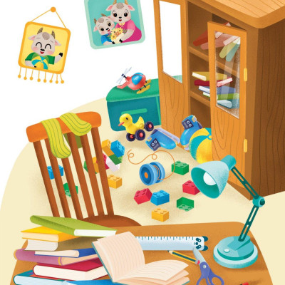 Sách Truyện Tranh Song Ngữ Việt Anh Cho Bé - Đồ Đạc Gọn Gàng Sẵn Sàng Sử Dụng