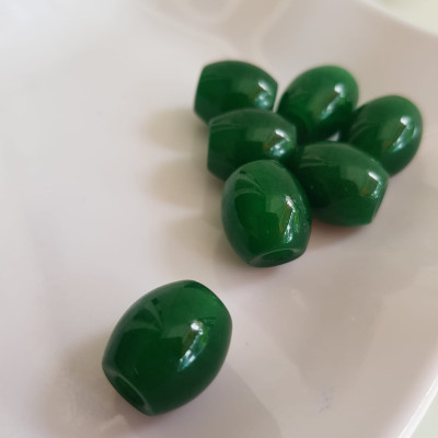 HẠT LU BỤNG TRÒN VO XINH ĐÁ MÃ NÃO XANH LÁ ĐẬM TƯƠI ĐẸP  NỮ LÀM MẶT DÂY CHUYỀN và PHỐI VÒNG TAY  Size Dài 14mm x dầy 13mm NỮ MỆNH MỘC MỆNH HỎA Ạ