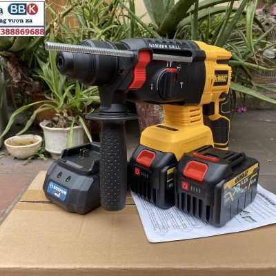 [LOẠI 1] Máy Khoan Đục Bê Tông 199V - 3 Chức Năng: Khoan, khoan búa, đục - Động Cơ Không Chổ Than 100% Lõi Đồng