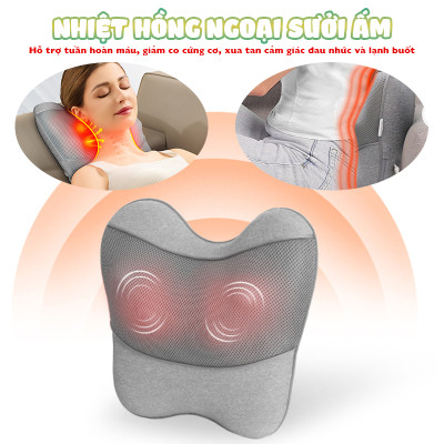 Gối massage lưng và cổ vai gáy hồng ngoại Booster Boluojun ST-1203