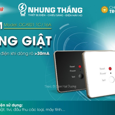 Ổ Cắm Điện An Toàn Tự Động Ngắt Điện Khi Phát Hiện Rò Điện Rạng Đông - Ổ Cắm Âm Tường Chống Giật - Model OCAT01 1C/16A