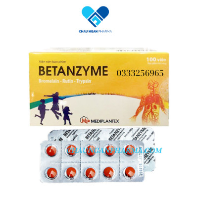 Viên uống BETANZYME hạn chế tạo huyết khối - giảm phù nề Hộp 100 viên – Mediplantex – Châu Ngân Pharma