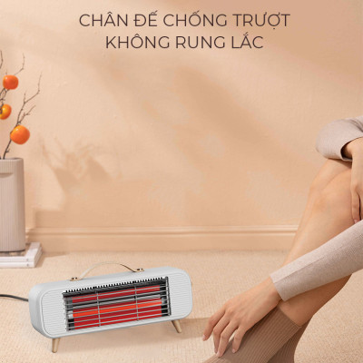 Máy sưởi phòng hồng ngoại 350W sưởi ấm cực nhanh, nhỏ gọn, sưởi ống thạch anh, an toàn chống cháy-Hàng nhập khẩu