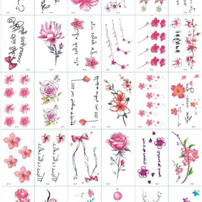 301 hình xăm dán Tatoo nữ tính hoạ tiết mèo bướm hoa lá  