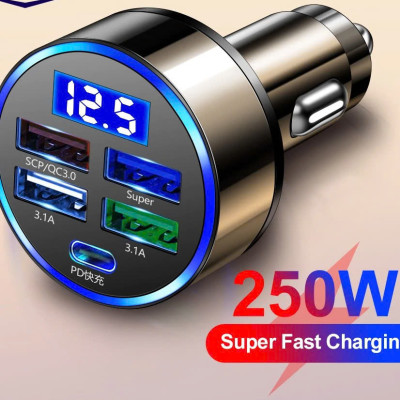 Tẩu Sạjc Nhanh Ô Tô 12V-24V QC3.0 + PD 150W – Sạc Nhanh Thông Minh, ĐÈN TRANG TRÍ , ĐỒNG HỒ TREO TƯỜNG