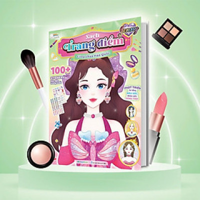 Sách - Trang Điểm Công Chúa Hàn Quốc Jenny - Tô Màu Và Bóc Dán 100+ Stickers Xinh Đẹp Cho Bé Gái - Megabook