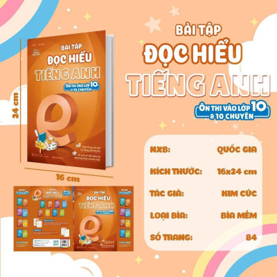Sách - Bài Tập Đọc Hiểu Tiếng Anh - Ôn Thi Vào Lớp 10 Và 10 Chuyên - Megabook