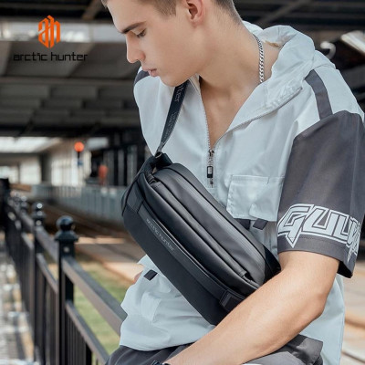 Túi đeo hông, đeo ngực Arctic Hunter YB00043 chất liệu Oxford chống thấm nước, nhiều ngăn đa năng, phù hợp chạy bộ