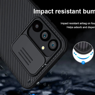 Ốp lưng cho Samsung Galaxy S23 FE bảo vệ camera chống sốc hiệu Nillkin Camshield chống sốc cực tốt, chất liệu cao cấp - hàng nhập khẩu