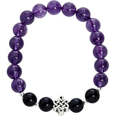 Vòng Đá Thạch Anh Tím Phối Charm Ngọc Quý Gemstones VT33