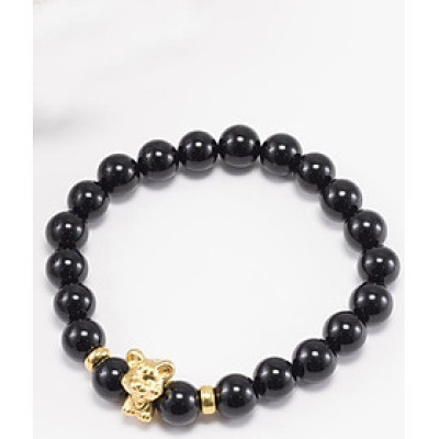 Vòng Tay Đá Thiên Thạch Charm Tuổi Tý Bạc Mạ Vàng 24K Ngọc Quý Gemstones