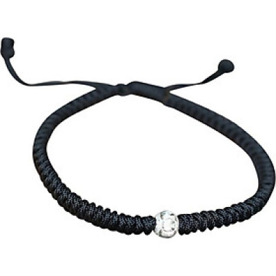 Vòng Kết Dây Đen Charm Bi Bạc Ngọc Quý Gemstones GA155