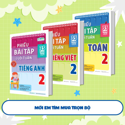 Sách - Phiếu Bài Tập Cuối Tuần Toán Và Tiếng Việt Lớp 2 - Combo   2 Cuốn - Megabook