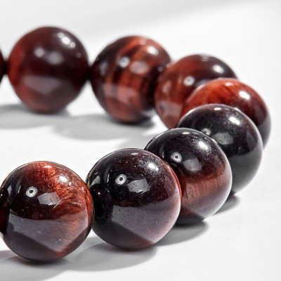 Vòng Tay Nam Đá Mắt Hổ Nâu Đỏ Phối Tỳ Hưu Bạc Mạ Vàng 24K Ngọc Quý Gemstones