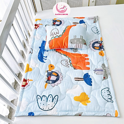 Combo gối nệm cho bé đi học mẫu giáo Katina House, vải tencel mềm mại thoáng mát