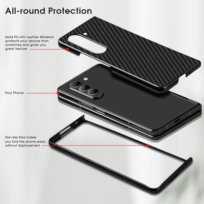 Ốp Lưng Sợi Carbon Cho Samsung Z Fold 7 / Z Fold 6, Z Fold 5 hiệu X-Level Nanofiber Chống Sốc Siêu Mỏng Chống Bám Vân Tay Bảo Vệ Camera - Hàng chính hãng