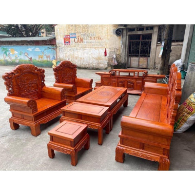 Bộ Bàn Ghế Khổng Minh Gia Cát Lượng Gỗ Hương Đá