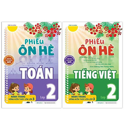 Sách - Phiếu Ôn Hè Toán Và Tiếng Việt Lớp 2 - Combo 2 Cuốn - Megabook