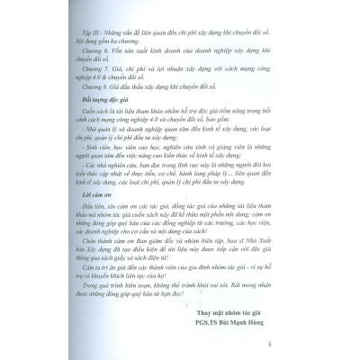 Sách - Kinh Tế Xây Dựng Với Cách Mạng Công Nghiệp 4.0 Và Chuyển Đổi Số - Tập 3 (Sách Chuyên Khảo) 
