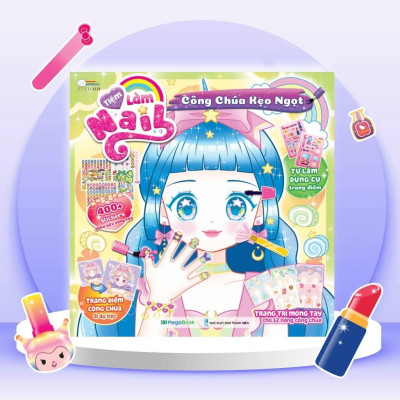 Sách - Tiệm Làm Nail - Công Chúa Kẹo Ngọt - 400+ Stickers Dễ Thương -  Bóc Dán Sticker Cho Bé Gái - Megabook